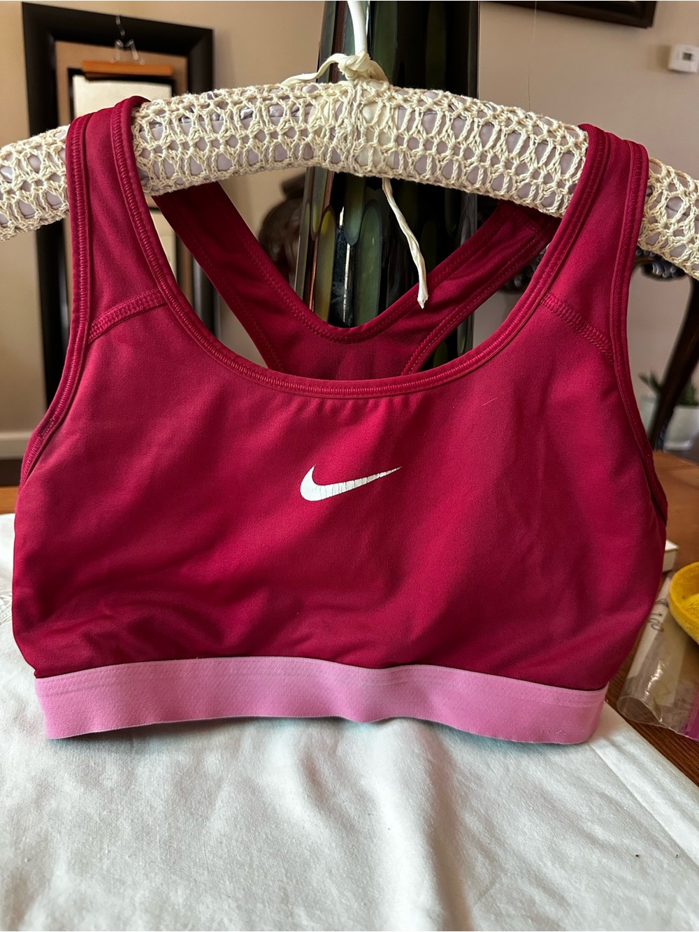 Nike Raspberry & Light Pink Racerback Sports Bra - Picture 2 of 5